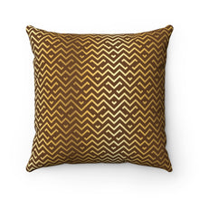 Load image into Gallery viewer, BrownGold Spun Polyester Square Pillow
