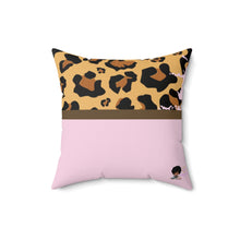Load image into Gallery viewer, Cheetah Pink Spun Polyester Square Pillow
