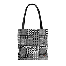 Load image into Gallery viewer, Black White Tribal AOP Tote Bag
