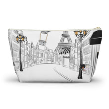 Load image into Gallery viewer, Paris Black Accessory Pouch w T-bottom
