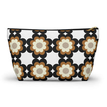 Load image into Gallery viewer, Mocha Flower Power Accessory Pouch w T-bottom

