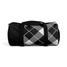 Load image into Gallery viewer, His Black Argyle Duffel Bag
