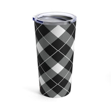 Load image into Gallery viewer, His Black Argyle Tumbler 20oz

