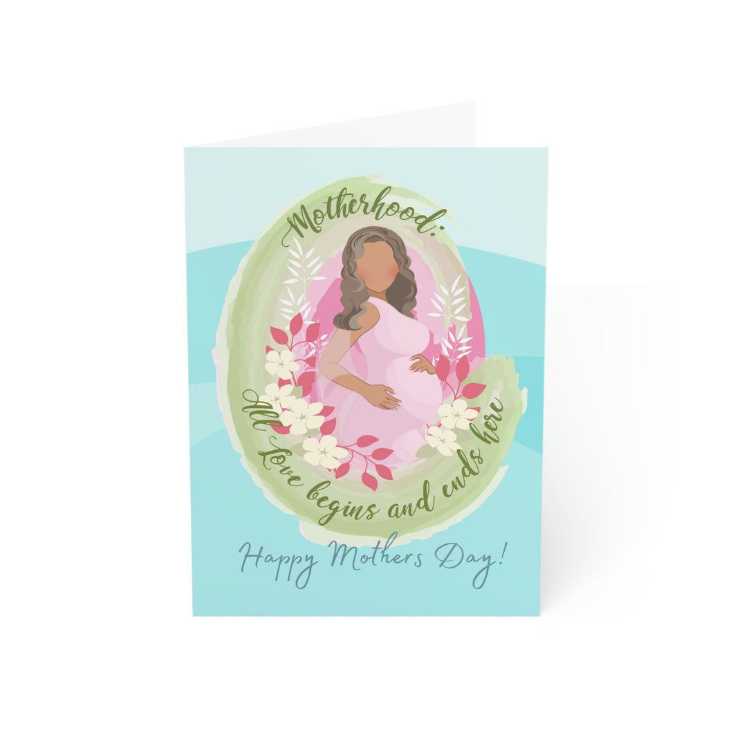 Happy Mothers Day-Motherhood Folded Greeting Cards (1, 10, 30, and 50pcs)