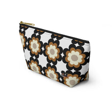 Load image into Gallery viewer, Mocha Flower Power Accessory Pouch w T-bottom
