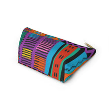 Load image into Gallery viewer, Ankara Purple Accessory Pouch w T-bottom
