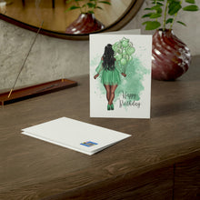 Load image into Gallery viewer, Happy Birthday-Green Folded Greeting Cards (1, 10, 30, and 50pcs)
