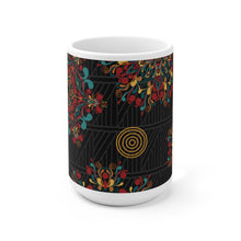 Load image into Gallery viewer, Black Ankara Kente Ceramic Mug 15oz
