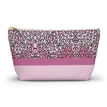 Load image into Gallery viewer, Pink Cheetah Accessory Pouch w T-bottom
