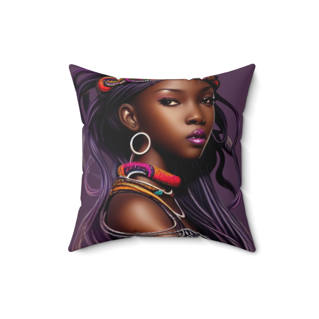 Candy Girl-Purple Square Pillow