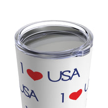 Load image into Gallery viewer, I Love USA White Tumbler 20oz
