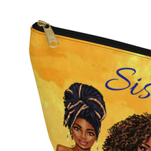 Load image into Gallery viewer, The Sisterhood Blue/Gold Accessory Pouch w T-bottom
