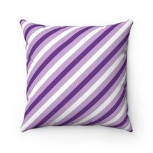 Load image into Gallery viewer, Purple Stripes Spun Polyester Square Pillow
