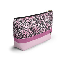 Load image into Gallery viewer, Pink Cheetah Accessory Pouch w T-bottom
