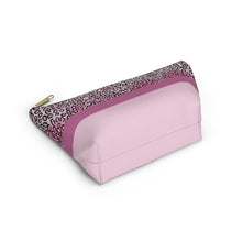 Load image into Gallery viewer, Pink Cheetah Accessory Pouch w T-bottom
