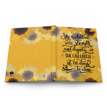 Load image into Gallery viewer, She Is Clothed Sunflowers Hardcover Journal Matte
