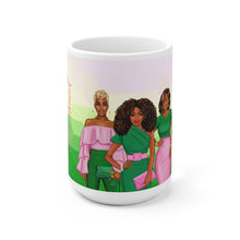 Load image into Gallery viewer, The Sisterhood Pink/Green Ceramic Mug 15oz
