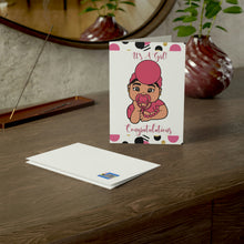 Load image into Gallery viewer, It&#39;s A Girl-Light Folded Greeting Cards (1, 10, 30, and 50pcs)
