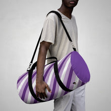 Load image into Gallery viewer, For Her Purple Stripes Duffel Bag
