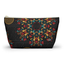 Load image into Gallery viewer, Black Ankara Kente Accessory Pouch w T-bottom
