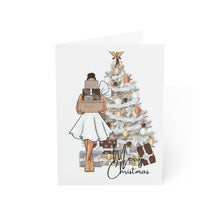 Load image into Gallery viewer, Christmas Brown &amp; Gold Folded Greeting Cards (1, 10, 30, and 50pcs)
