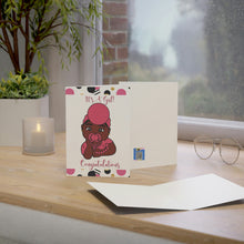 Load image into Gallery viewer, It&#39;s A Girl-Dark Folded Greeting Cards (1, 10, 30, and 50pcs)
