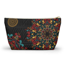 Load image into Gallery viewer, Black Ankara Kente Accessory Pouch w T-bottom
