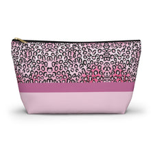 Load image into Gallery viewer, Pink Cheetah Accessory Pouch w T-bottom
