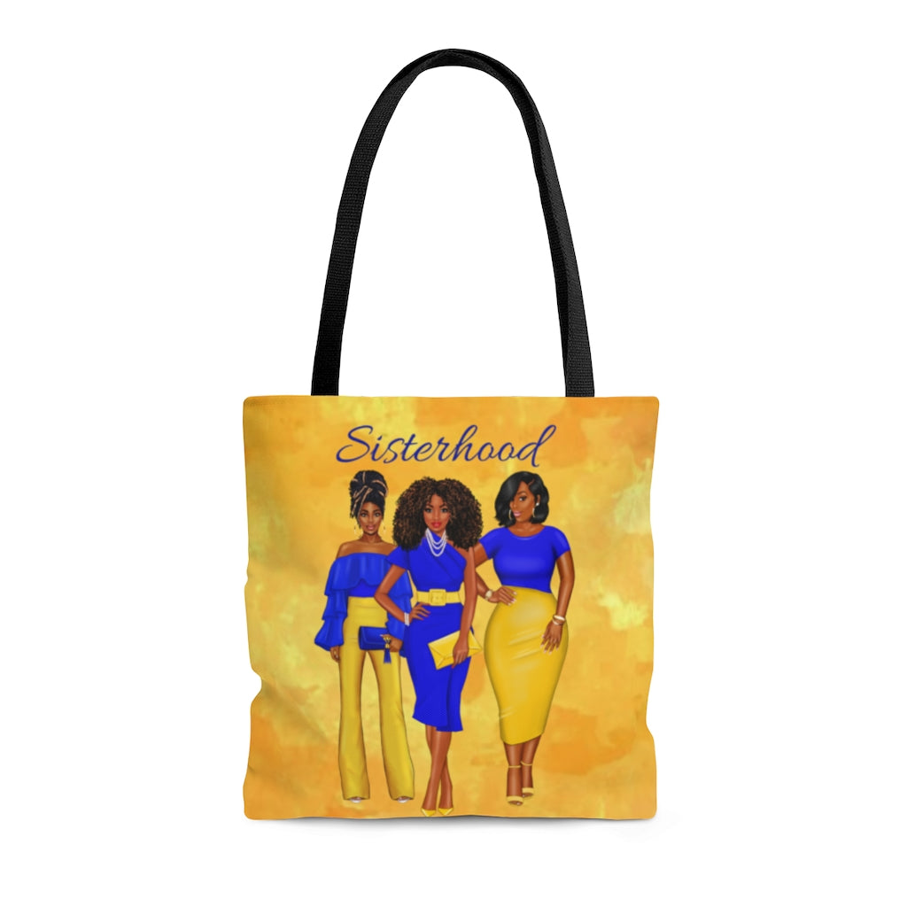 The Sisterhood Blue/Gold AOP Tote Bag