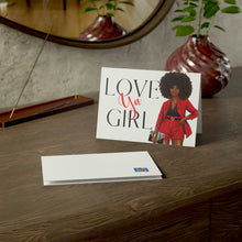 Load image into Gallery viewer, Love Ya Girl-Red Folded Greeting Cards (1, 10, 30, and 50pcs)
