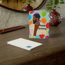 Load image into Gallery viewer, Mens Birthday-Black Beard Folded Greeting Cards (1, 10, 30, and 50pcs)
