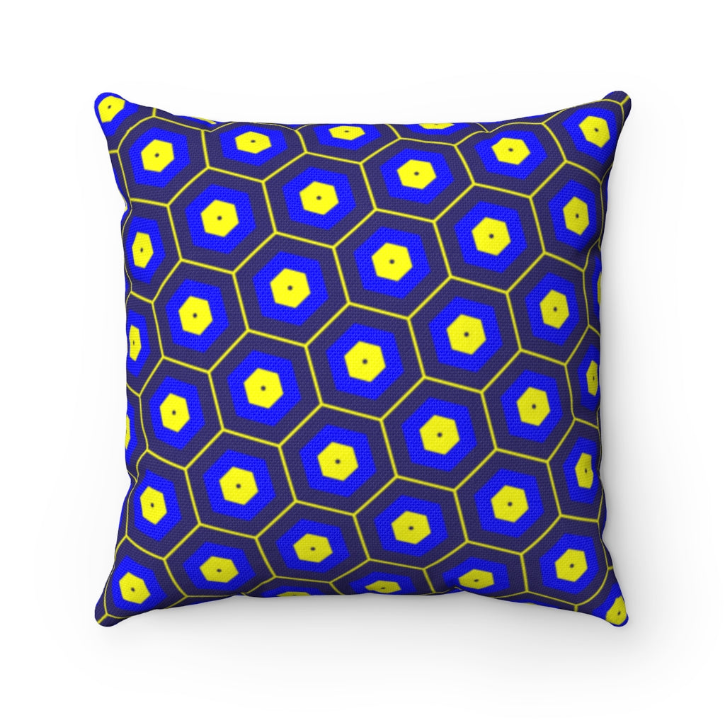 Lemon Blueberry Honeycomb Spun Polyester Square Pillow