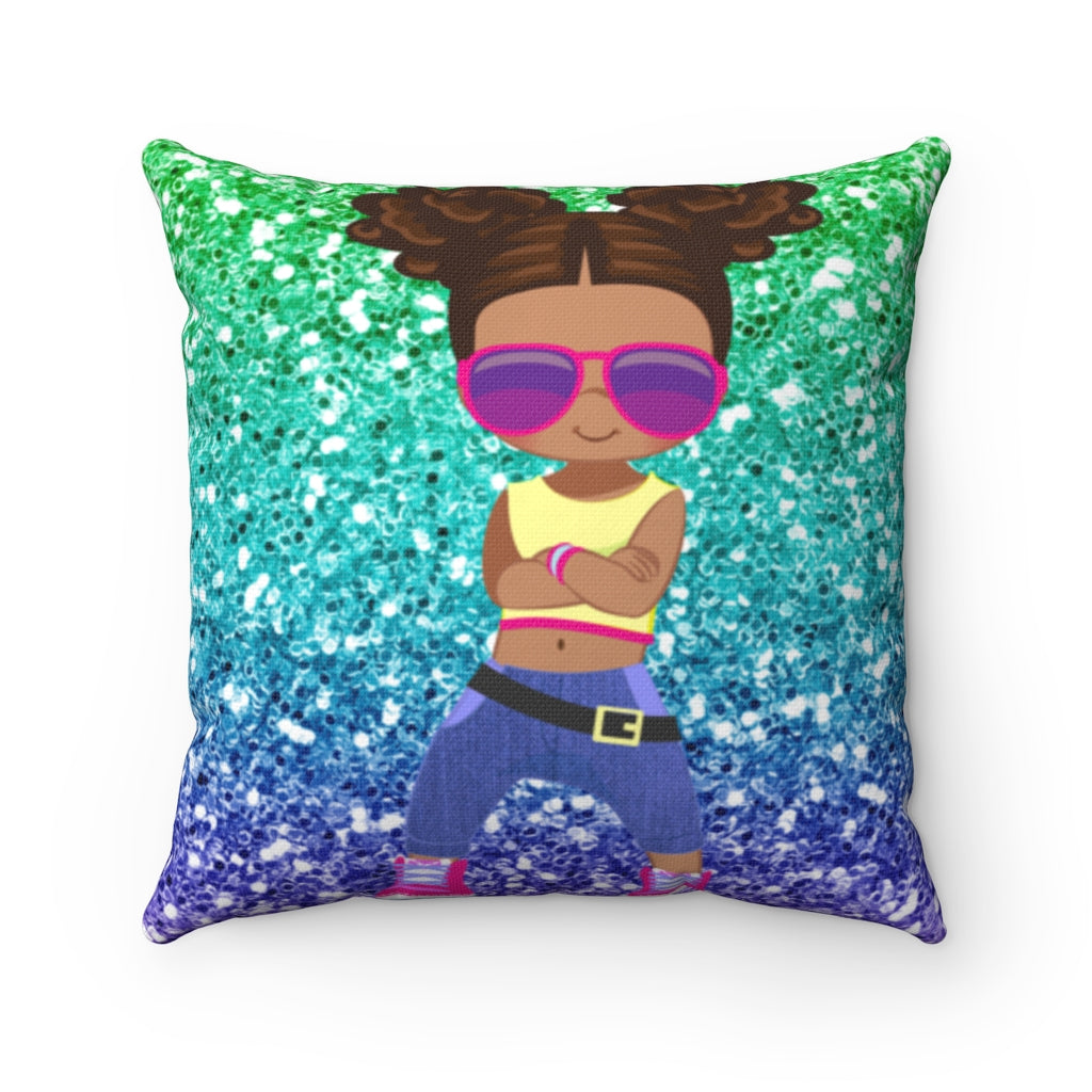 Glitter HipHop3 Kids Spun Polyester Square Pillow