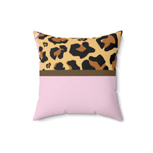 Load image into Gallery viewer, Cheetah Pink Spun Polyester Square Pillow
