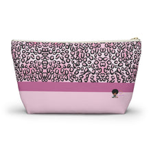 Load image into Gallery viewer, Pink Cheetah Accessory Pouch w T-bottom
