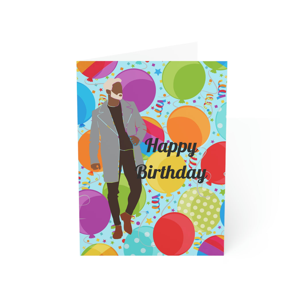 Mens Birthday-Gray Gentleman Folded Greeting Cards (1, 10, 30, and 50pcs)