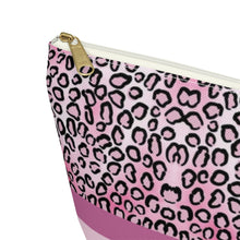 Load image into Gallery viewer, Pink Cheetah Accessory Pouch w T-bottom
