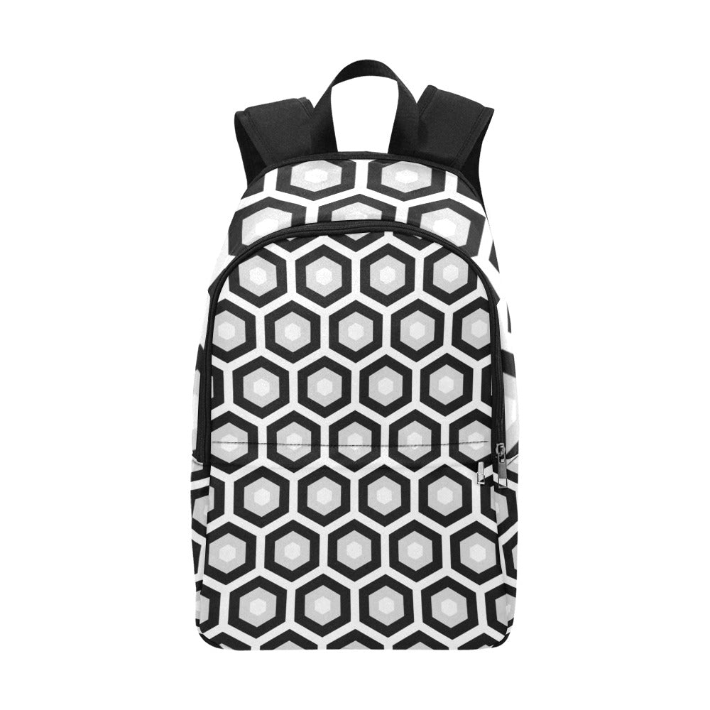 Black/White/Gray Honeycomb Backpack