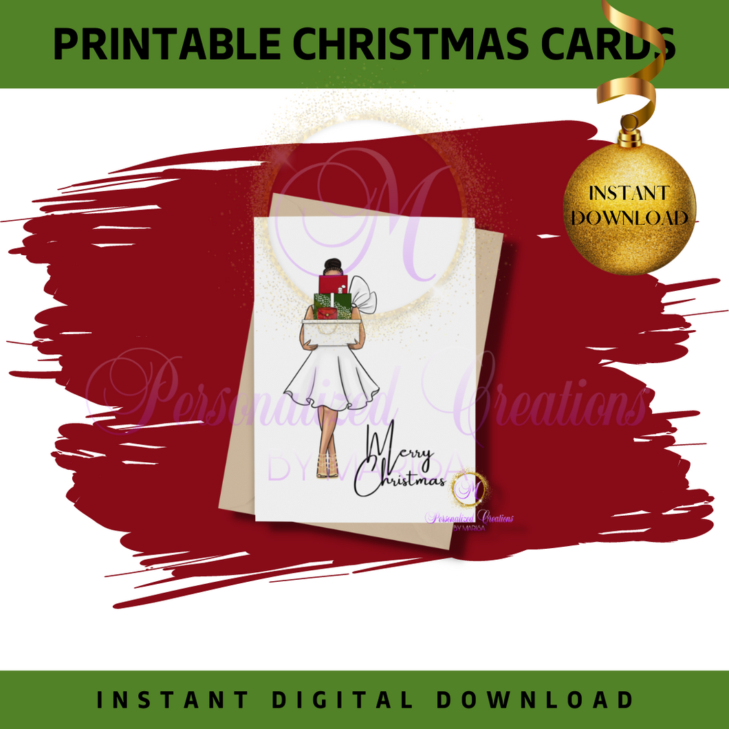 Printable Christmas Card Set- Instant Digital Download