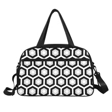 Load image into Gallery viewer, Fitness Black/White/Gray Honeycomb Gym Bag
