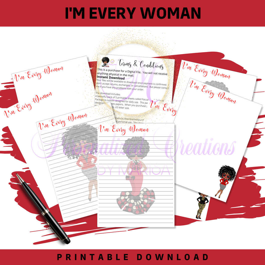 I'm Every Woman- Printable Download