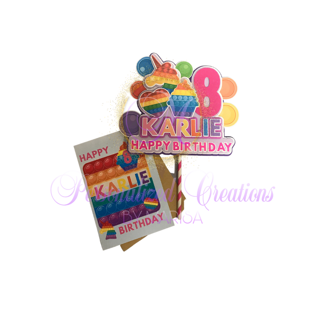 Karlie Birthday Cake Topper/Card-N. Webb Custom Order