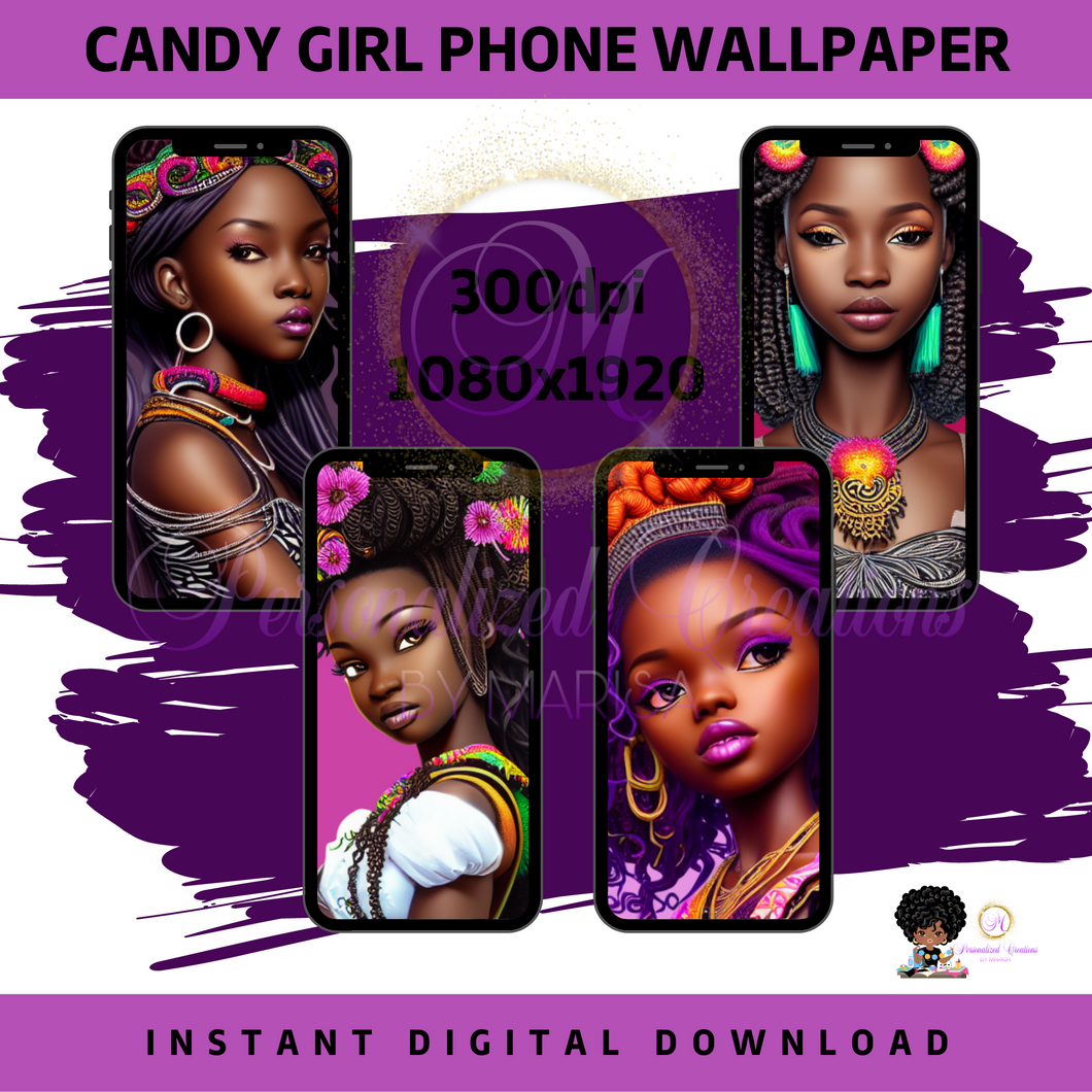 Candy Girl Phone Wallpaper- Digital Download