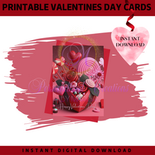 Load image into Gallery viewer, Printable Valentines Day Card: Sweets2- Instant Digital Download
