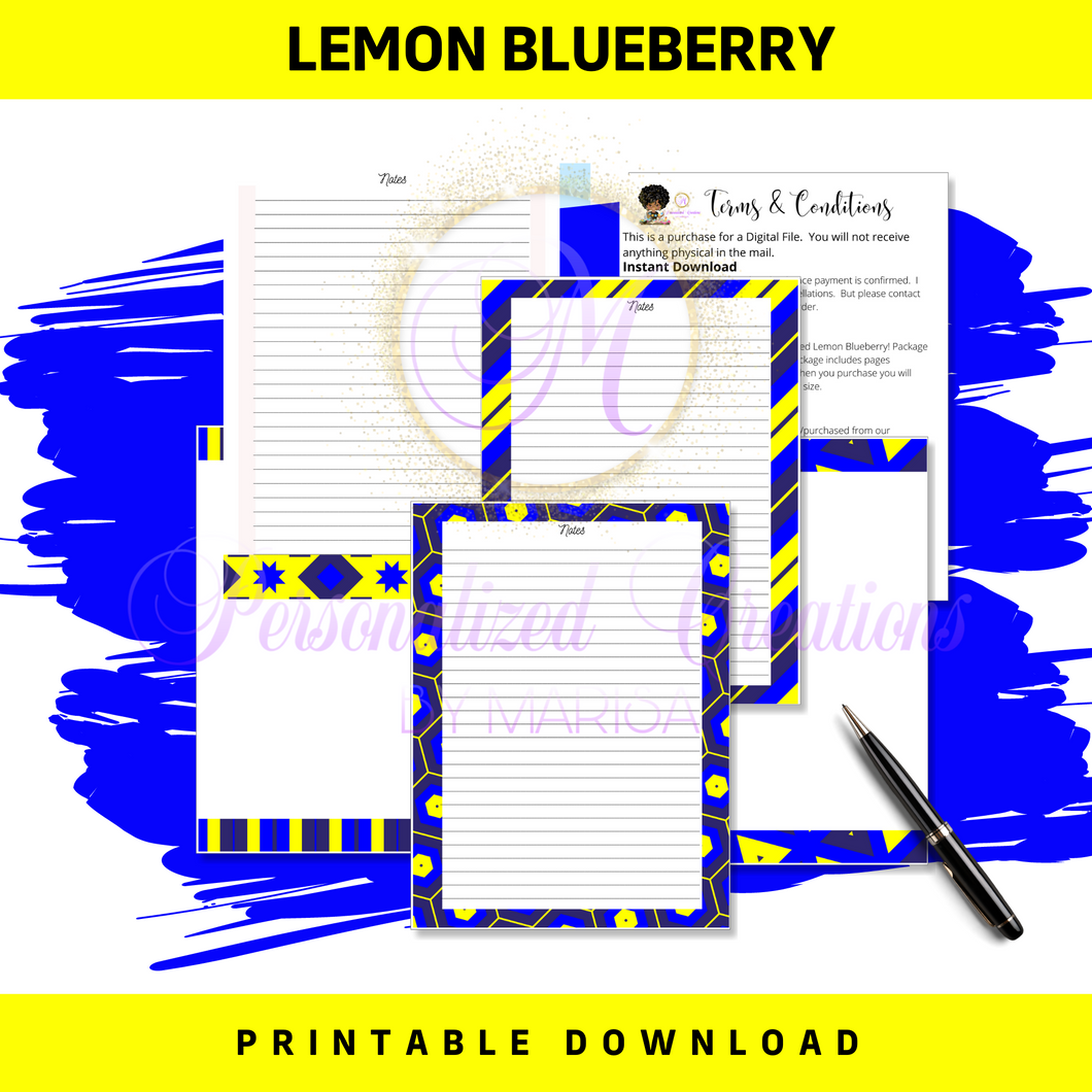 Lemon Blueberry- Printable Download
