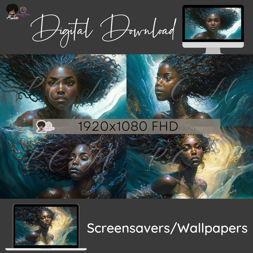 DG-DSW-004 Under The Sea AI ART Digital Download Desktop Screensavers