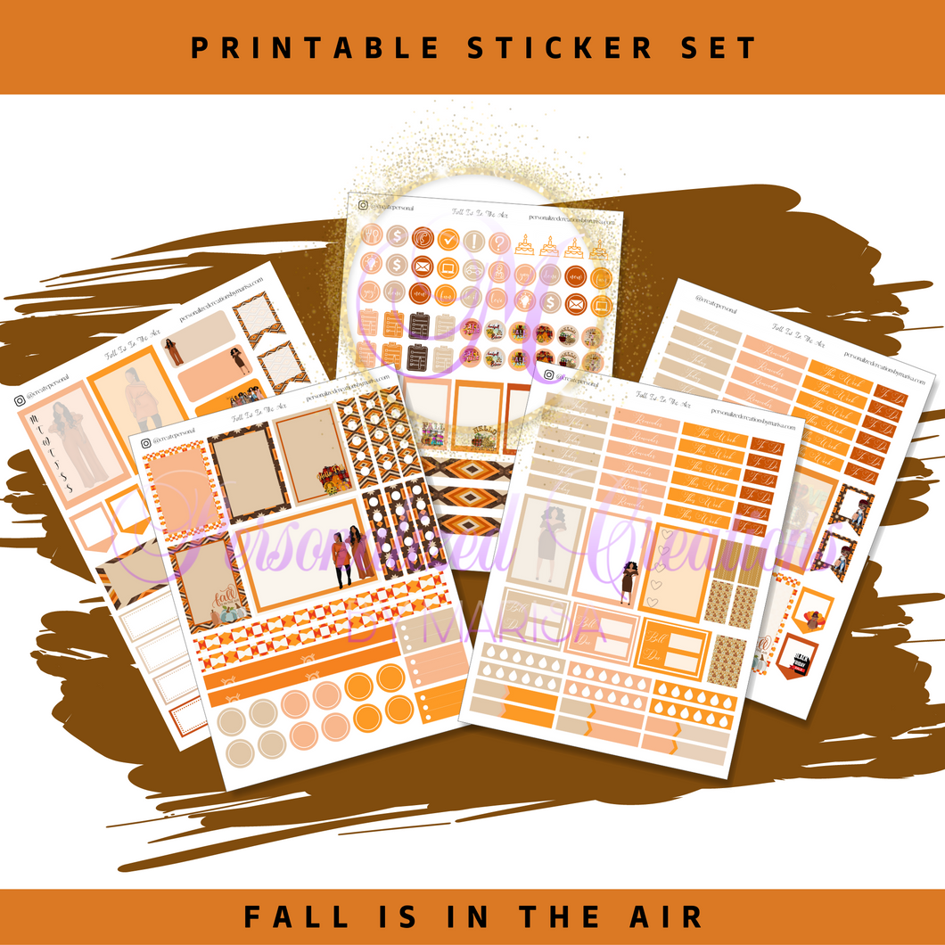 Fall Is In The Air- Printable Sticker Kit
