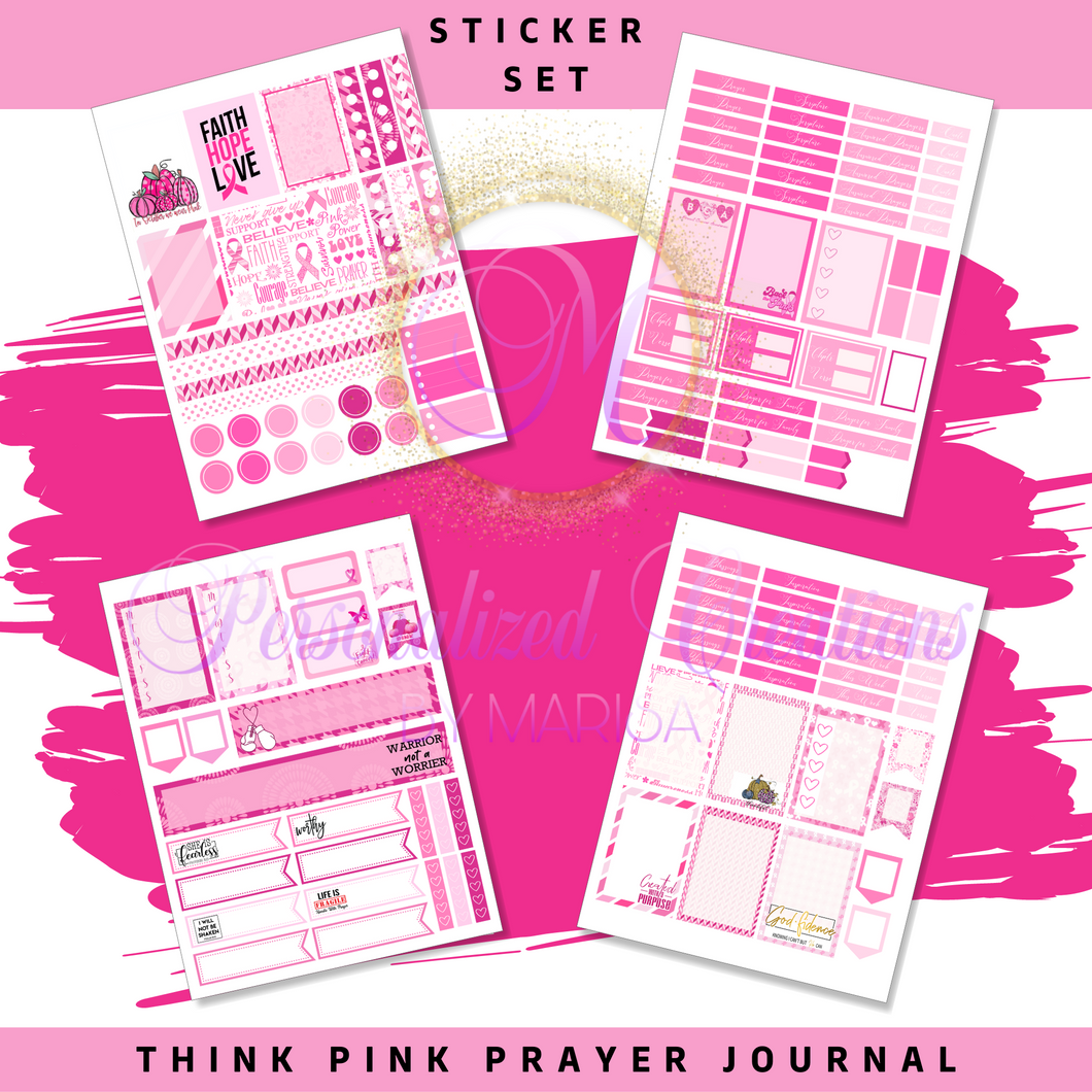 Think Pink Prayer Journal Sticker Set
