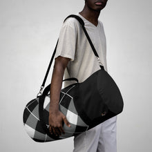 Load image into Gallery viewer, His Black Argyle Duffel Bag
