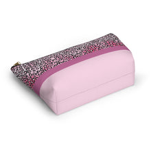 Load image into Gallery viewer, Pink Cheetah Accessory Pouch w T-bottom
